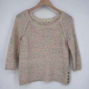 Moth Anthropologie Sweater Womens S White Pastel Confetti Knit Lambswool Blend